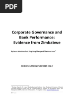 Corporate Governance and Bank Performance: Evidence From Zimbabwe