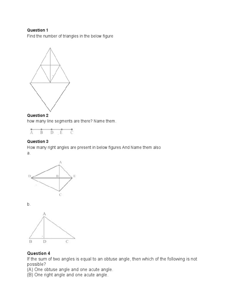 Basic Geometry Quiz PDF