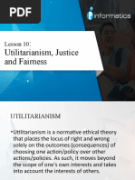 Utilitarianism, Justice and Fairness: Lesson 10