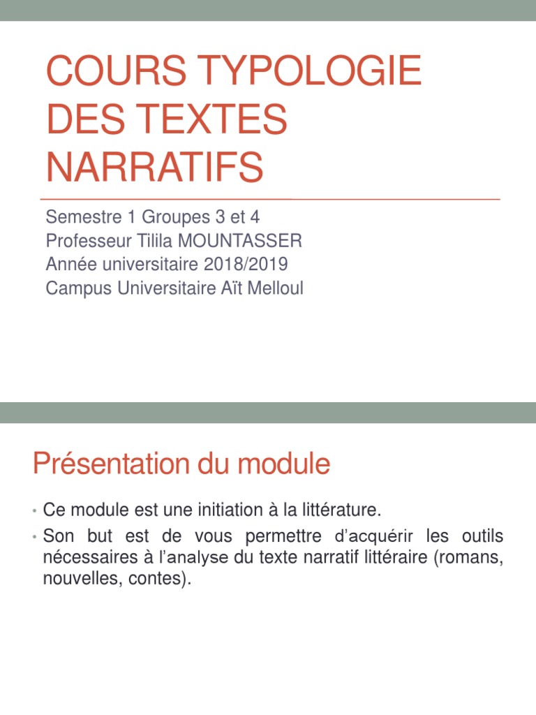 Typologie Des Textes Narratifs Cours Pdf Romans Cendrillon