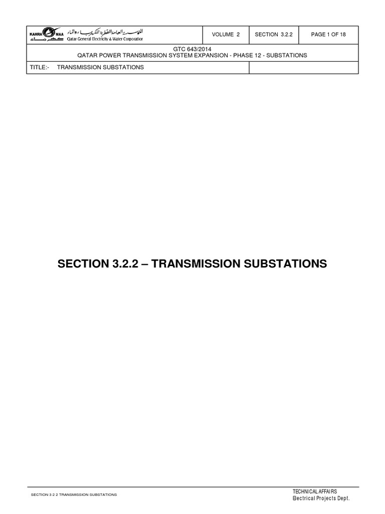 Transmission Substation Design Requirements | PDF | Electrical ...