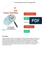 Je Sais Que Vous Mentez !: L'art de Détecter Ceux Qui Vous Trompent PDF - Télécharger, Lire