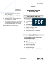 Sample Prompt (Form B) For Examiner Selecting A Location For A Class Trip