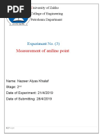 Measurement of Aniline Point: Experiment No.