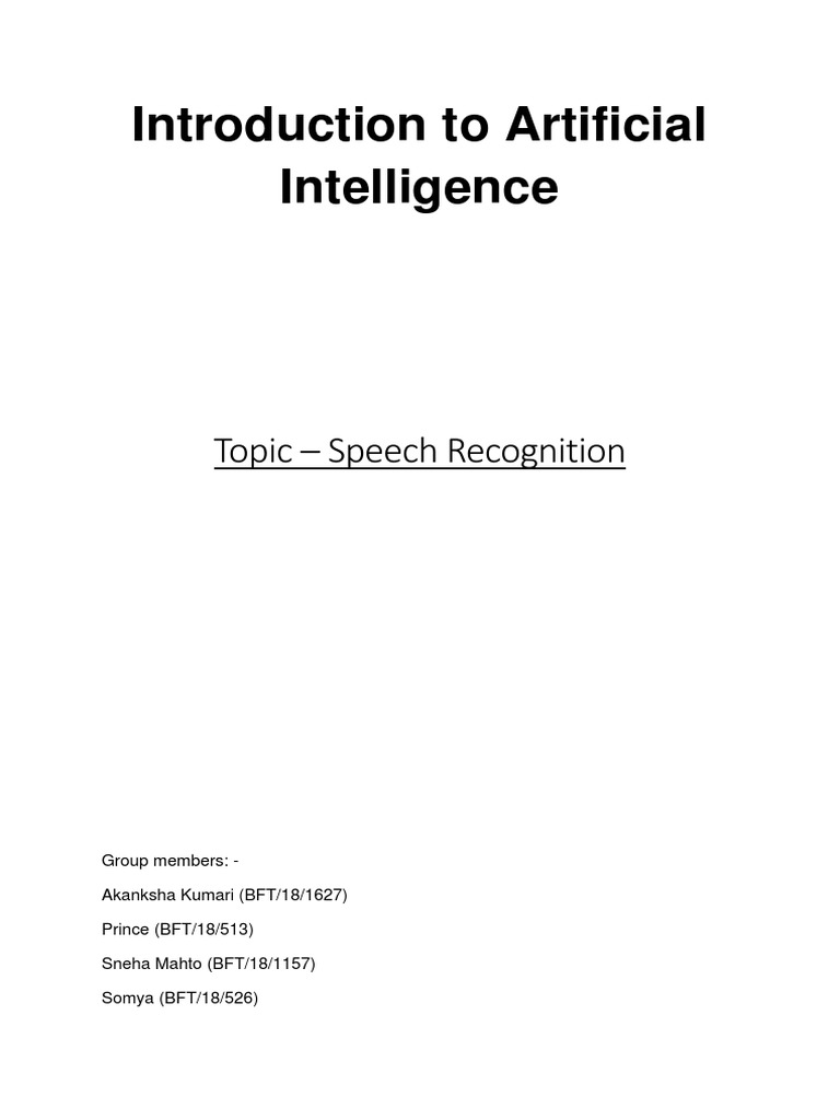 Overview of Speech Recognition Technology | PDF | Siri | Speech Recognition