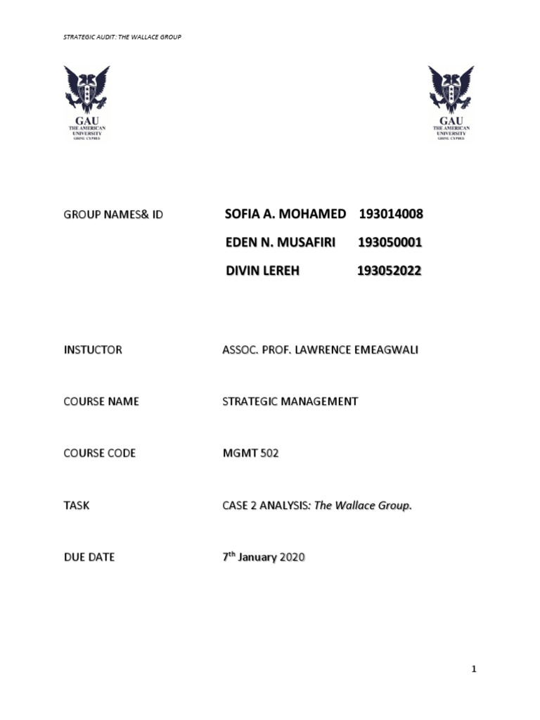 The Wallace Group Mgmt502 PDF Recruitment Employment