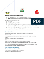 Mandatory Selection Criteria (General Aspects) : Phase 1 (District Trial)