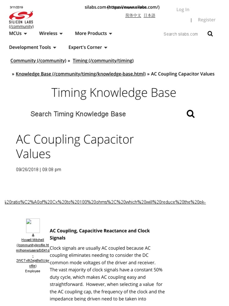 AC Coupling Capacitor Values PDF Capacitor Electrical Impedance
