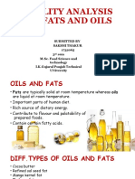 Quality Analysis of Oils and Fats