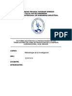 Factores que afectan la productividad en empresa agroindustrial