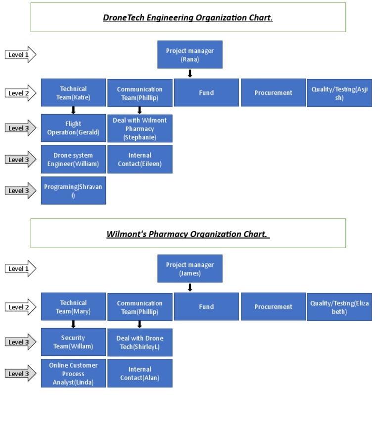 DroneTech and Wilmont Org Charts | PDF