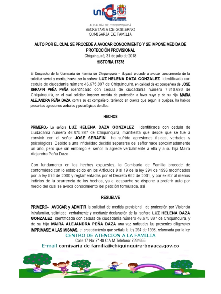 2 Auto Que Avoca Conocimiento y Otros PDF Violencia doméstica