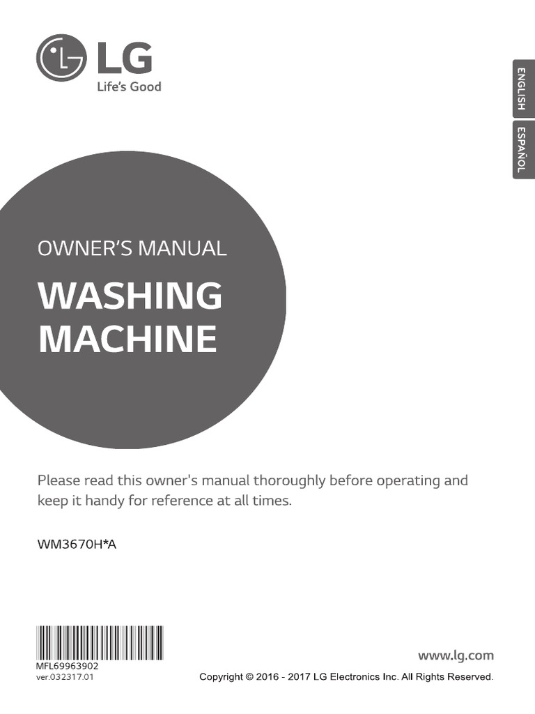 LG Washer Manual 2019 PDF PDF Washing Machine Ac Power Plugs And