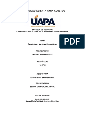 Chispa  chispear Ciudadano Fracción Tarea 5 Estrategia Empresarial | PDF | Producto (Negocio) | Ventaja  competitiva