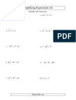 Algebra Expressions Simplifying As 1v 3t 001 PDF