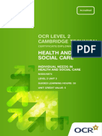 Health and Social Care: Ocr Level 2 Cambridge Technical