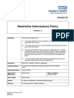 Restrictive Interventions Policy V4 April 2018