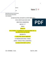 Corregido. Arlette. Planeación Educativa. Ensayo. Factores y Elementos Que Inciden en La Planeación Docente