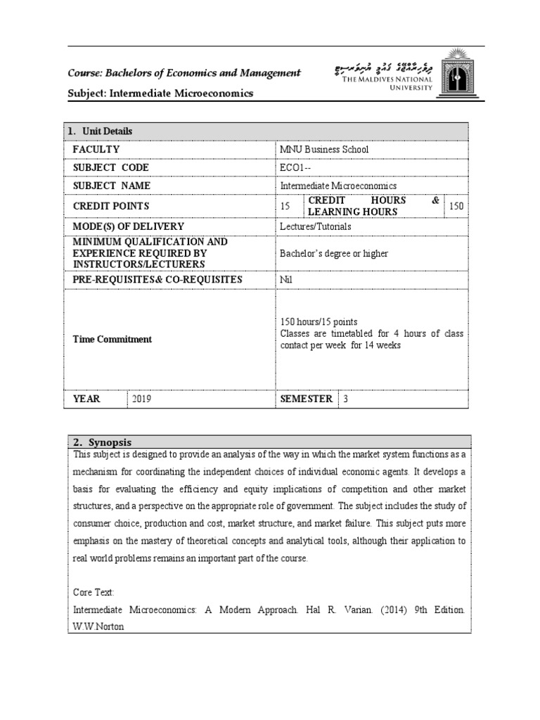 Intermediate Microeconomics Course Overview | PDF | Demand | Utility