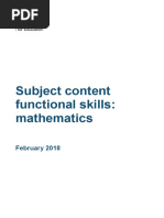 Subject Content Functional Skills: Mathematics: February 2018