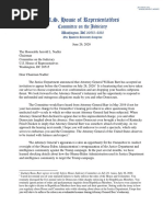 Rep. Jordan Letter To Rep. Nadler Regarding AG Barr Hearing