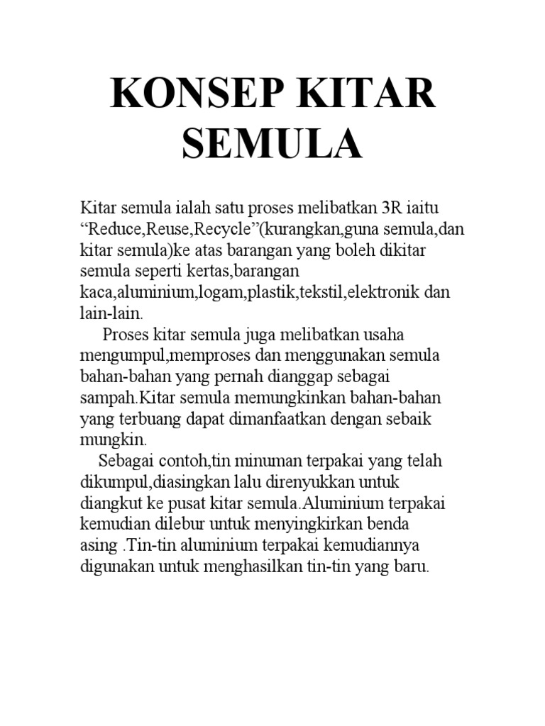 Konsep Kitar Semula