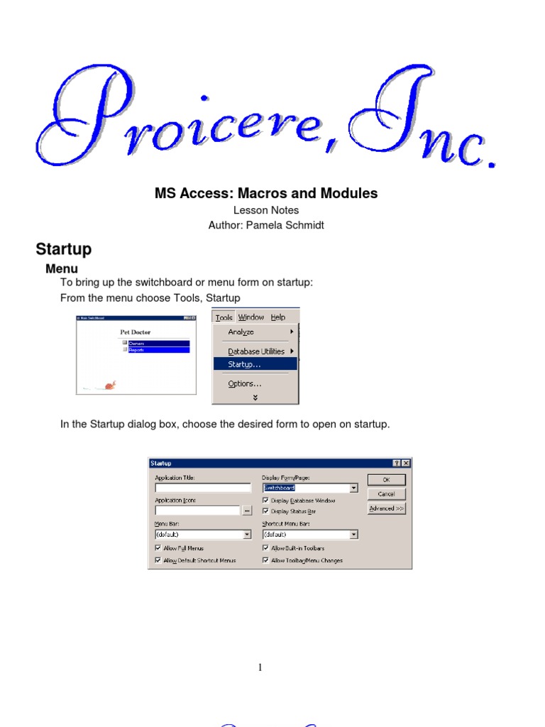 MS Access (Macros and Modules) | PDF | Microsoft Access | Visual Basic ...