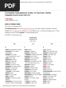 Complete Alpabetical List of German Verbs