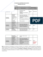 Cronograma de Actividades Del Programa:: Habilidades para La Vida