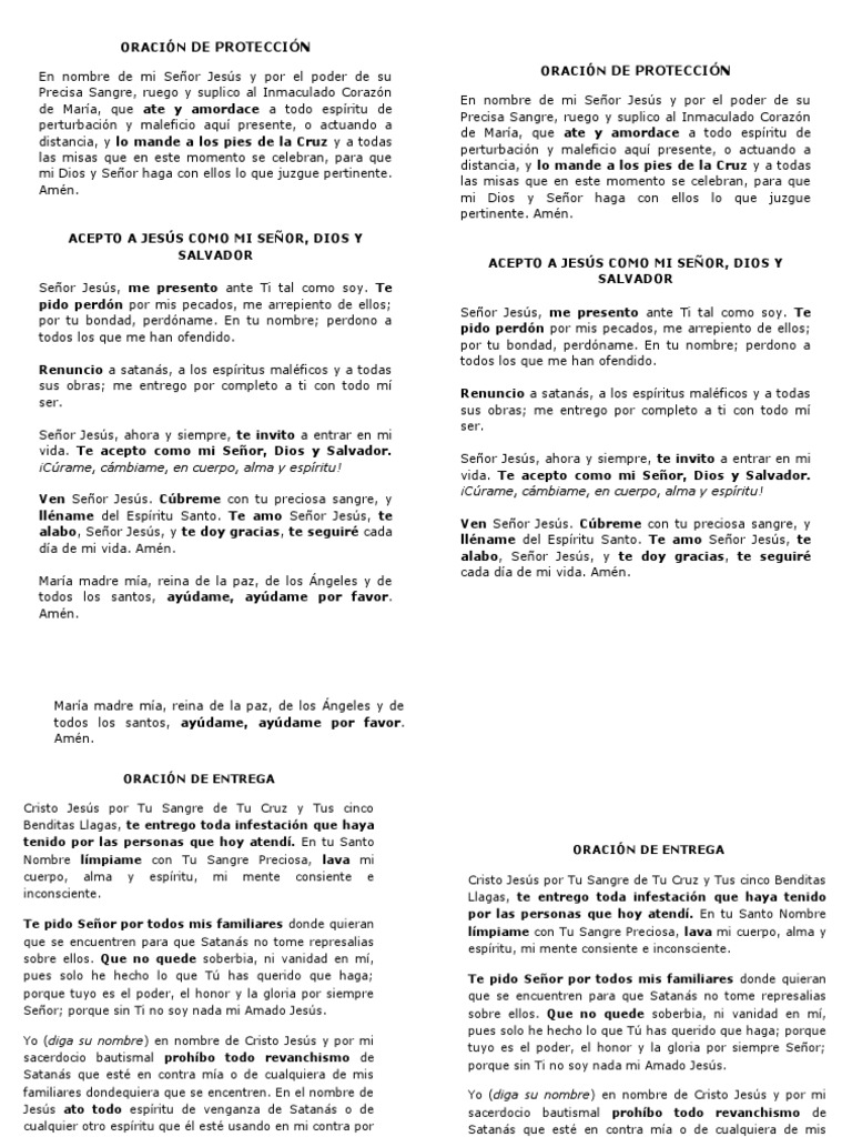 Oraciones de Protección y Entrega | PDF | Cristo (título) | Oración