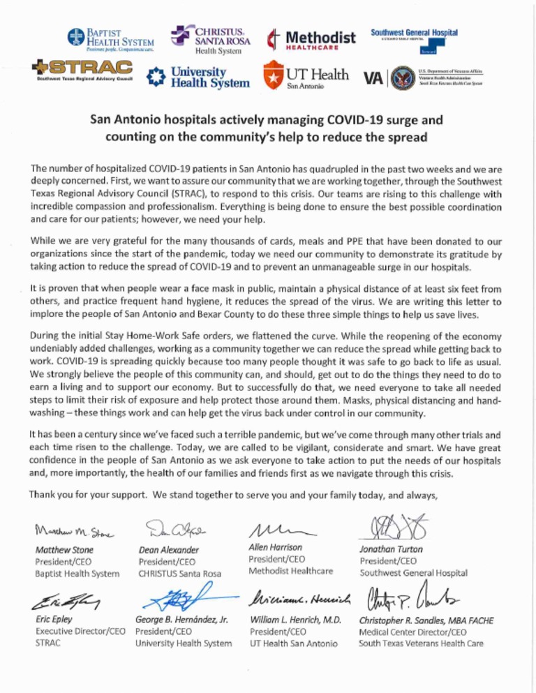 Copy of Hospital Officials' signatures