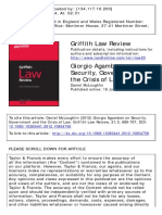 Griffith Law Review: To Cite This Article: Daniel Mcloughlin (2012) Giorgio Agamben On Security