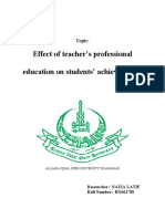 Effect of Teacher's Professional Education On Students' Achievements