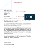 Sample Cover Letter: Application For The Position of Education Consultant