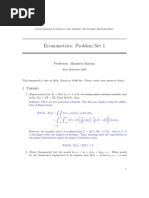 Econometrics: Problem Set 1: Professor: Mauricio Sarrias