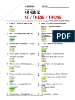 This / That / These / Those: Grammar Quiz