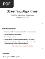 Streaming Algorithms: CS6234 Advanced Algorithms February 10 2015