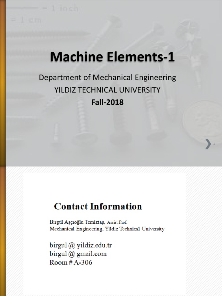 Machine Elements-1 (Course1) - 2018 | PDF | Cast Iron | Steel