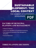 Sustainable Development: The Local Context