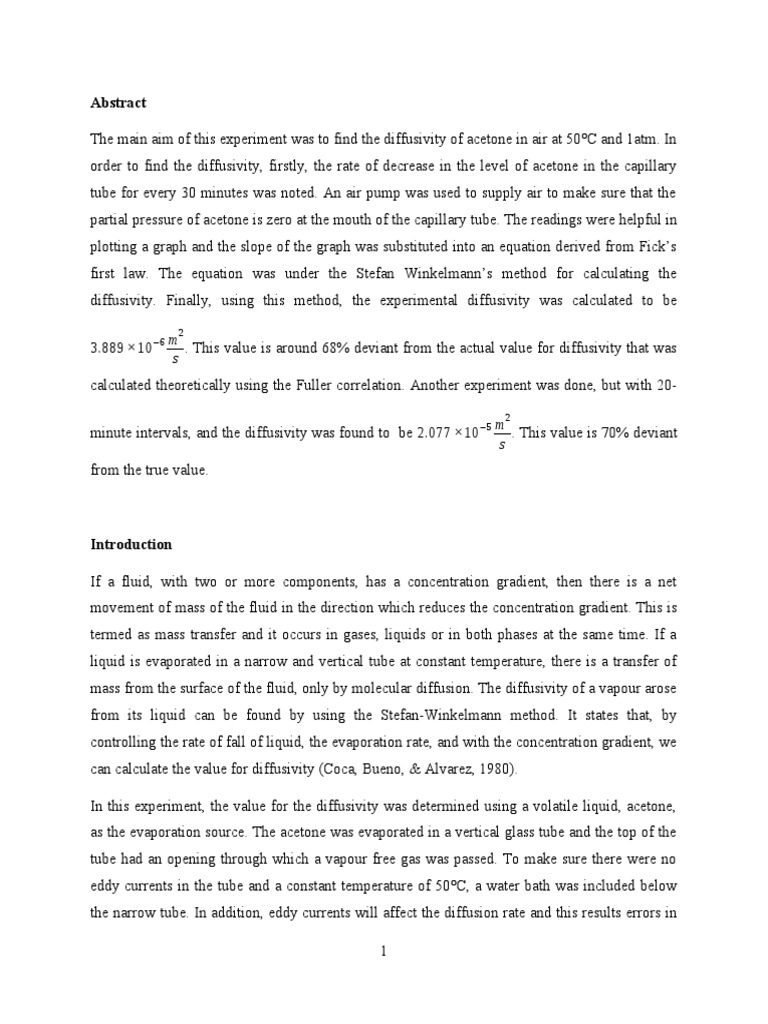 C4 Lab Report PDF Diffusion Liquids
