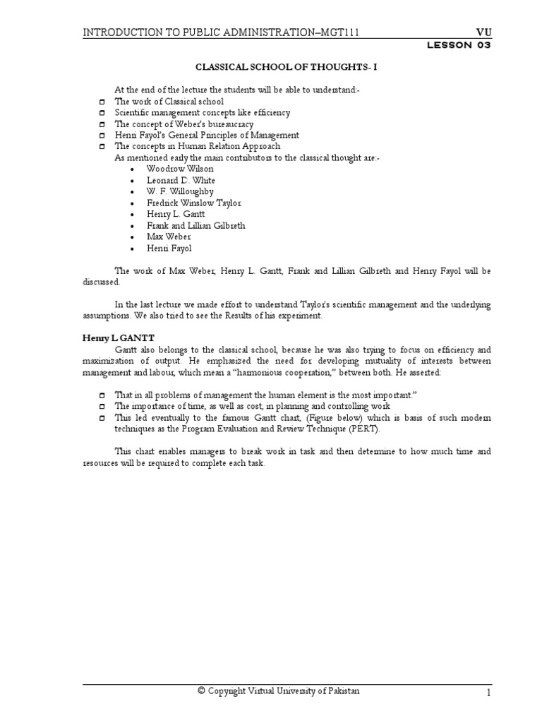 Introduction To Public Administration Mgt111 Assignment No. 01