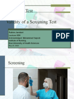 Screening Test and Its Validity Rahim Jandani
