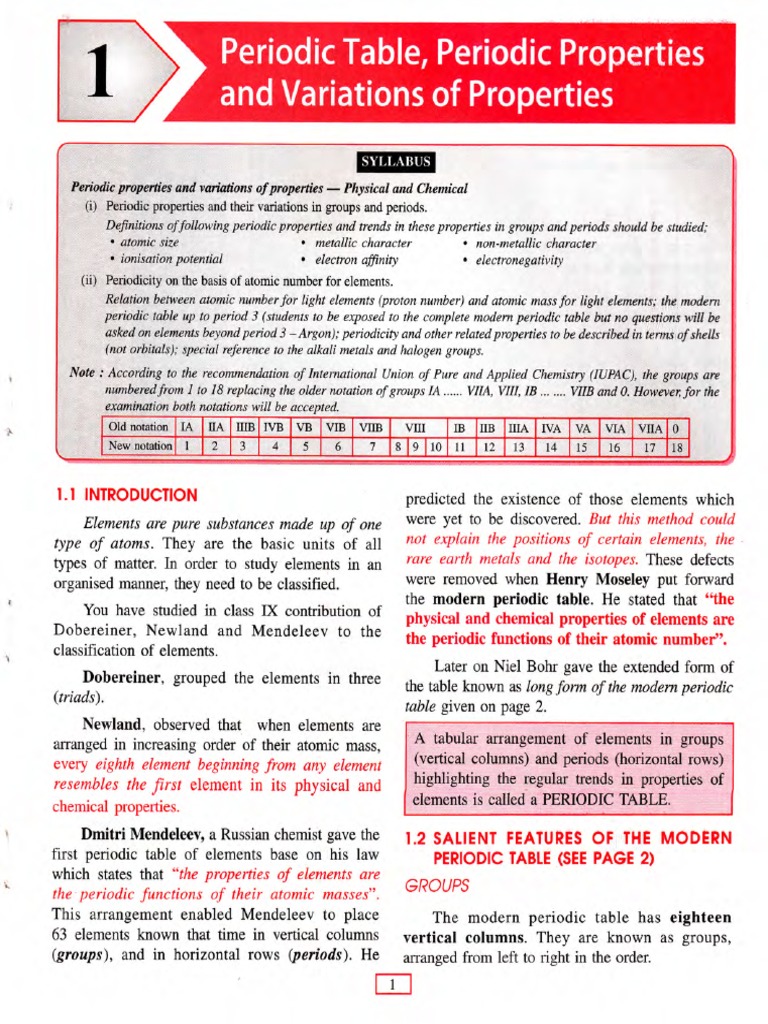 Chapter 01 Periodic Table