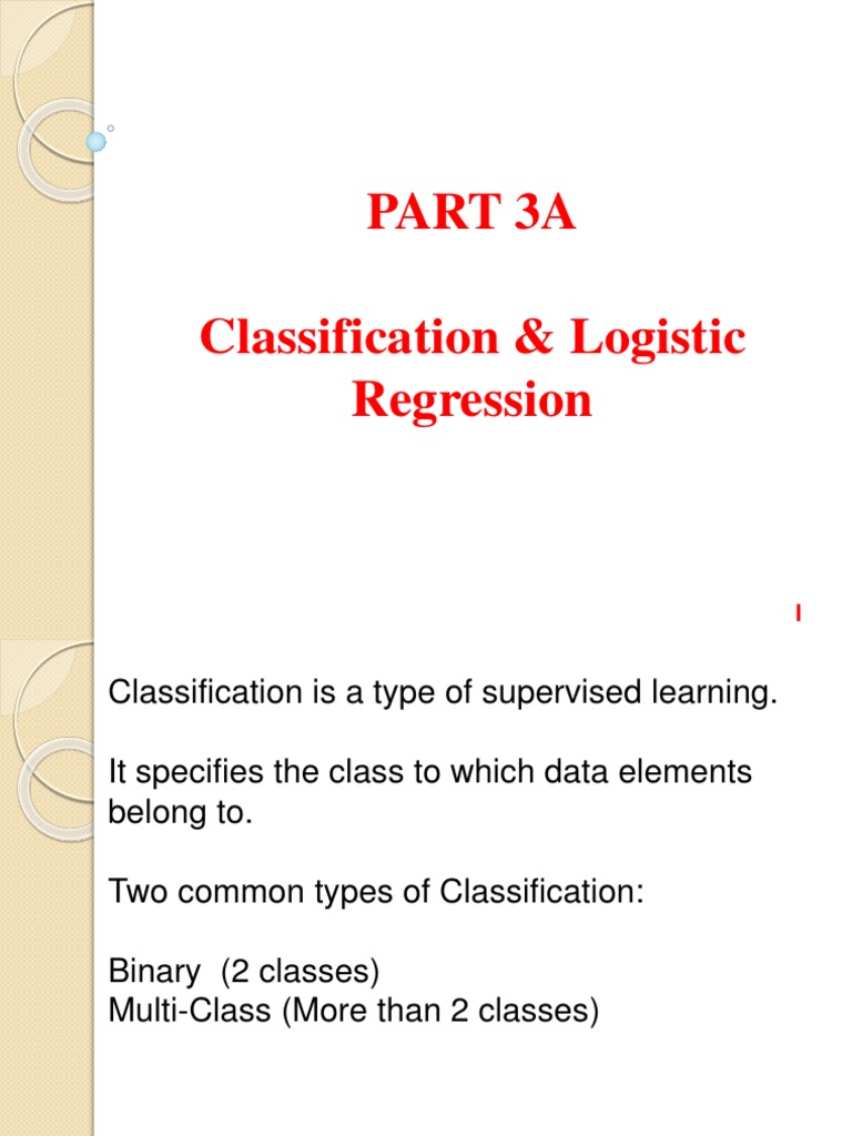 Part 3A - Classification - Log - Reg - Part1 | PDF