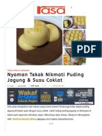 Nyaman Tekak Nikmati Puding Jagung & Susu Coklat - RASA PDF