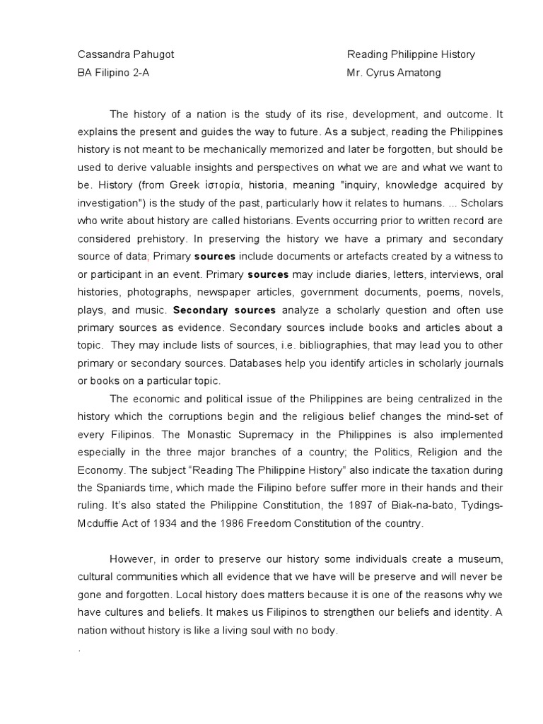 Understanding Philippine History Insights | PDF | Primary Sources ...