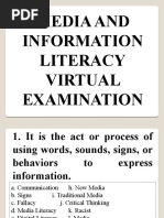 Media and Information Literacy Virtual Examination