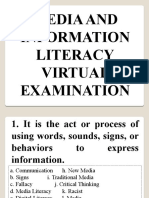 Media and Information Literacy Virtual Examination