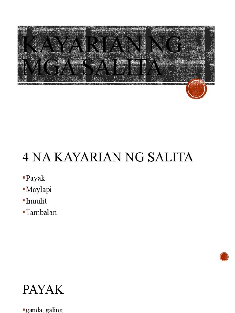 Kayarian NG Mga Salita | PDF