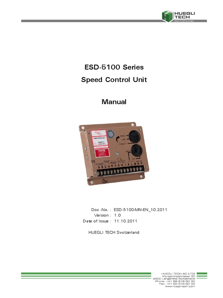 ESD5100 Series Speed Control Unit Manual PDF